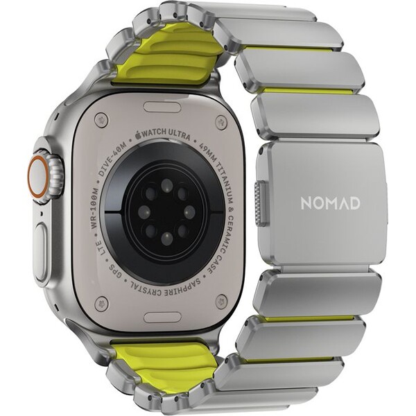 Nomad-Stratos-Band-FKM-reminek-Apple-Watch-45-46-49mm-Natural-Titanium-Volt
