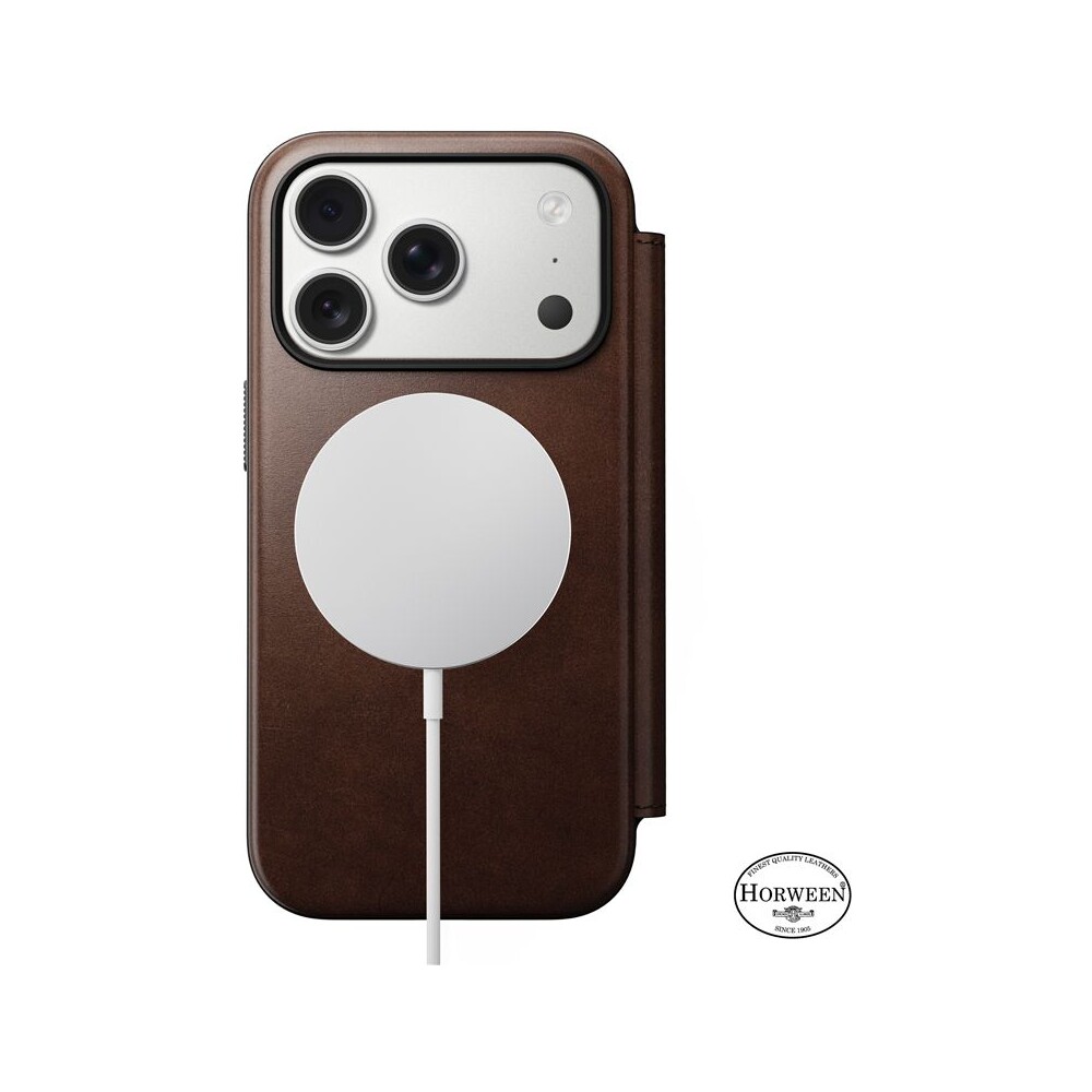 Nomad-Modern-Leather-Folio-Horween-MagSafe-kozene-pouzdro-iPhone-17-Pro-Rustic-Brown