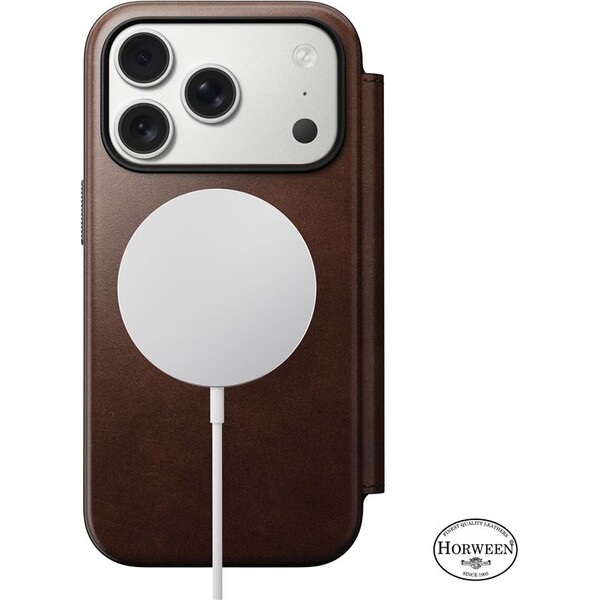 Nomad-Modern-Leather-Folio-Horween-MagSafe-kozene-pouzdro-iPhone-17-Pro-Rustic-Brown