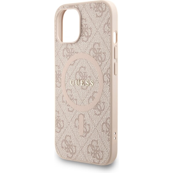 Guess-PU-Leather-4G-Colored-Ring-Strap-MagSafe-kryt-iPhone-15-ruzovy