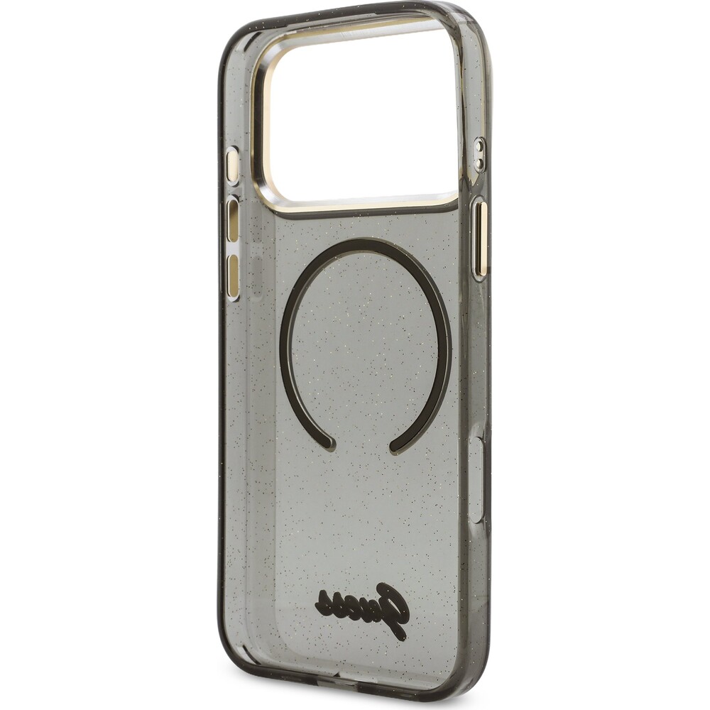 Guess-IML-Glitter-Script-Strap-MagSafe-kryt-iPhone-17-Pro-Max-cerny
