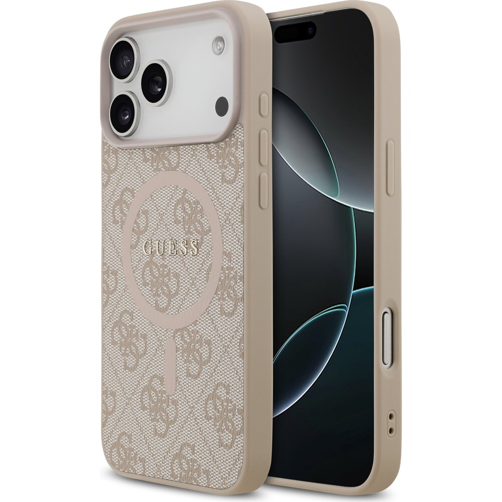 Guess-PU-Leather-4G-Colored-Ring-MagSafe-Zadni-Kryt-pro-iPhone-17-Pro-Max-ruzovy
