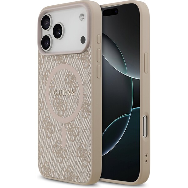 Guess-PU-Leather-4G-Colored-Ring-MagSafe-Zadni-Kryt-pro-iPhone-17-Pro-Max-ruzovy