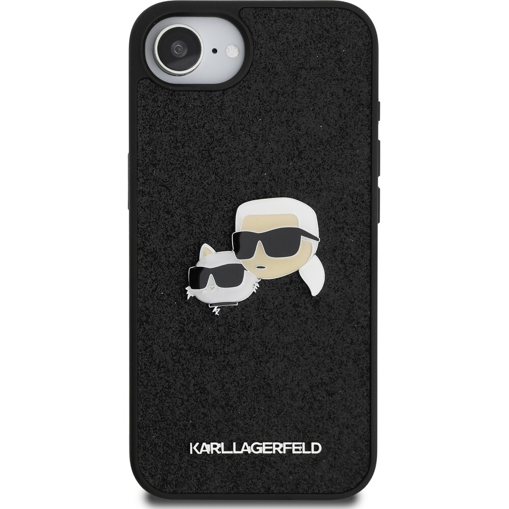 Karl-Lagerfeld-Fixed-Glitter-Metal-K-CH-kryt-iPhone-17e-16e-cerny