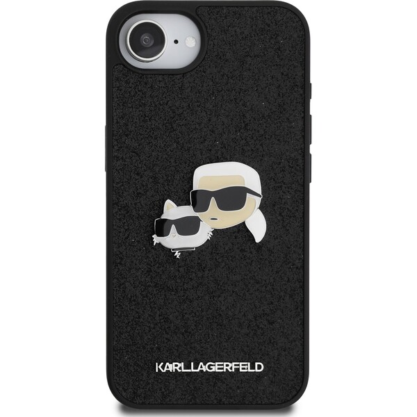Karl-Lagerfeld-Fixed-Glitter-Metal-K-CH-kryt-iPhone-17e-16e-cerny