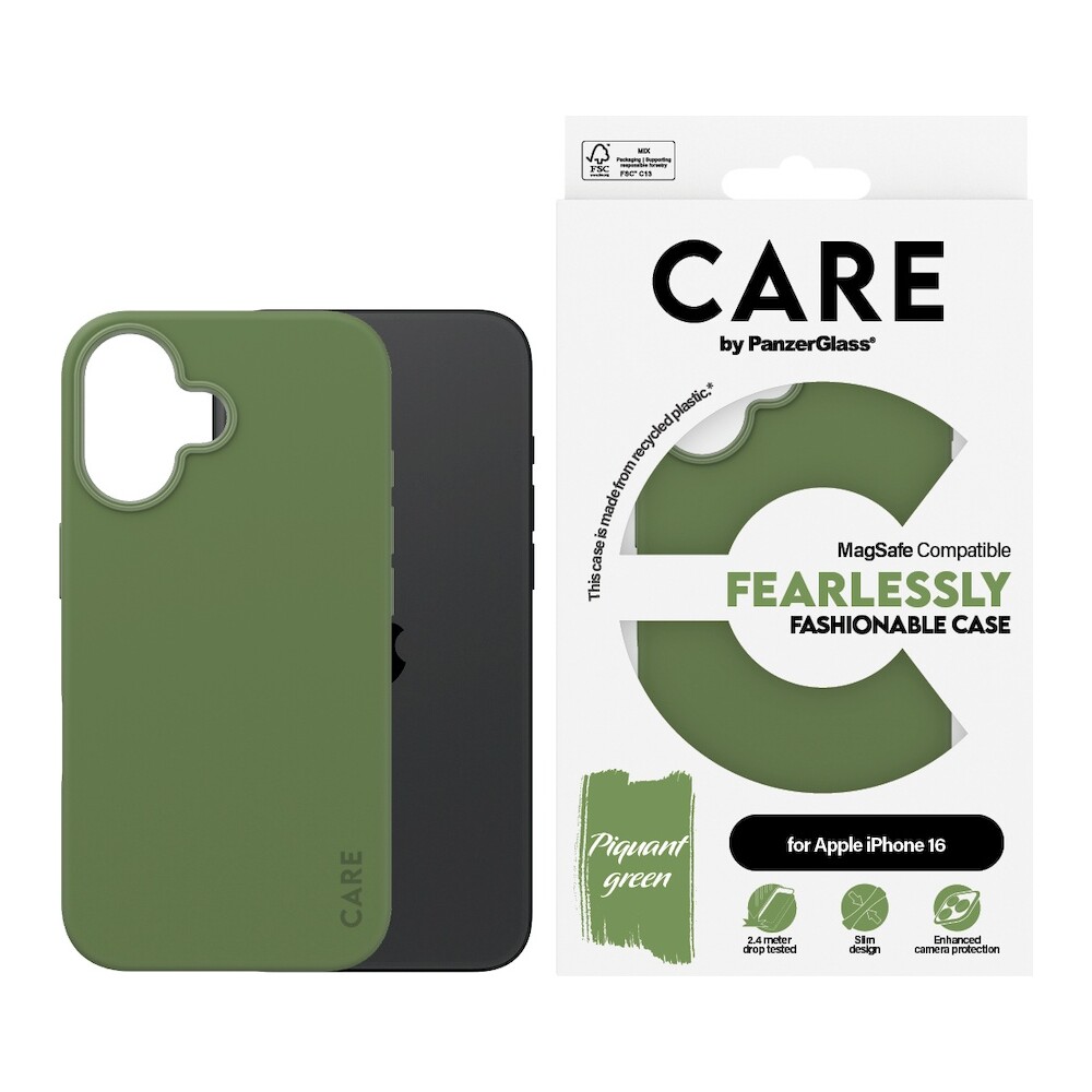 PanzerGlass-CARE-kryt-Apple-iPhone-16-MagSafe-Fearlessly-zeleny
