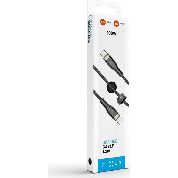 FIXED-USB-C-USB-C-napajeci-kabel-100W-1-2m-cerny