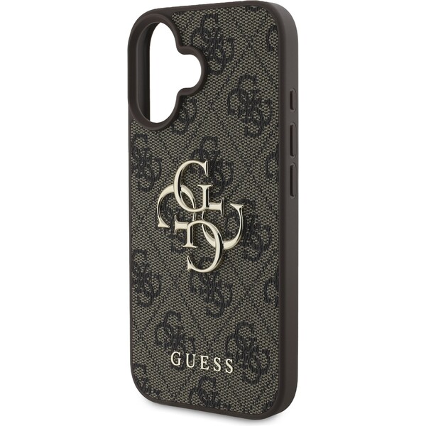 Guess-PU-4G-Metal-Logo-kryt-pro-iPhone-16-hnedy