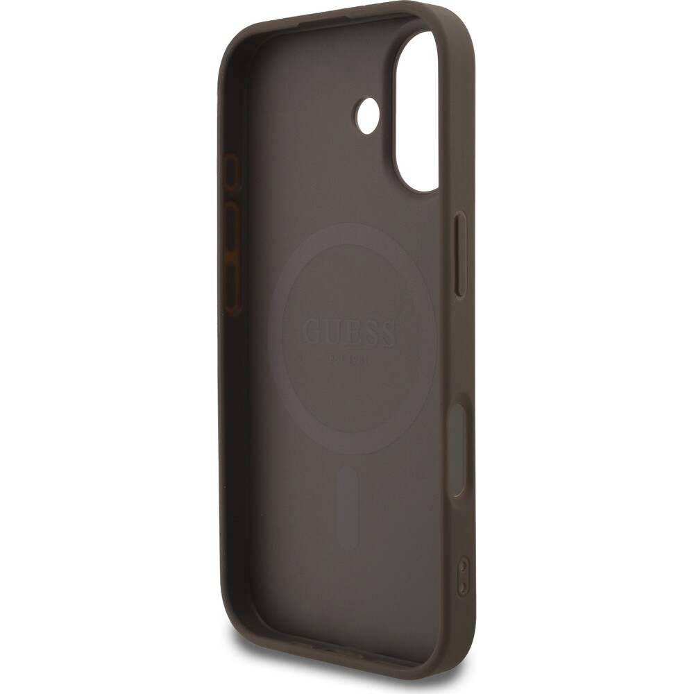 Guess-PU-Leather-4G-Colored-Ring-MagSafe-Zadni-Kryt-pro-iPhone-17-hnedy