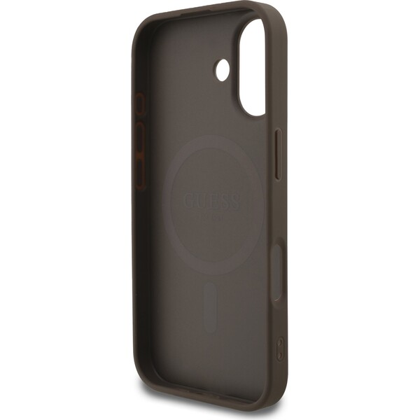 Guess-PU-Leather-4G-Colored-Ring-MagSafe-Zadni-Kryt-pro-iPhone-17-hnedy