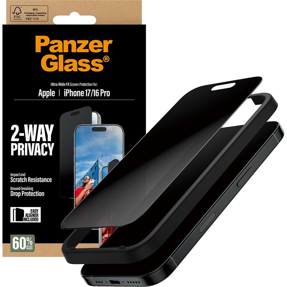 PanzerGlass-Privacy-sklo-Apple-iPhone-17-16-Pro-s-instalacnim-rameckem