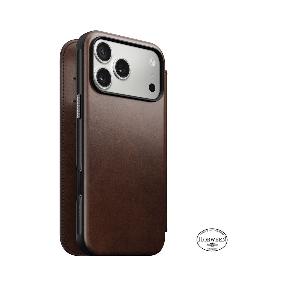 Nomad-Modern-Leather-Folio-Horween-MagSafe-kozene-pouzdro-iPhone-17-Pro-Max-Rustic-Brown