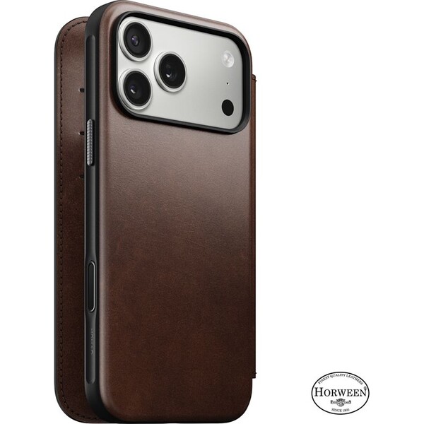 Nomad-Modern-Leather-Folio-Horween-MagSafe-kozene-pouzdro-iPhone-17-Pro-Max-Rustic-Brown