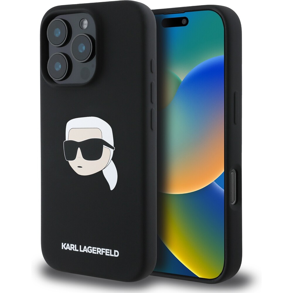 Karl-Lagerfeld-Liquid-Silicone-Karl-Head-MagSafe-kryt-iPhone-16-Pro-cerny