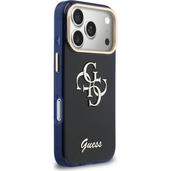 Guess-IML-4G-Script-Metal-Logo-kryt-iPhone-17-Pro-modry