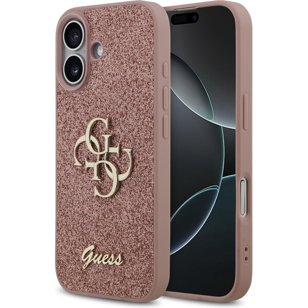 Guess-PU-Fixed-Glitter-4G-Metal-Logo-kryt-iPhone-17-ruzovy