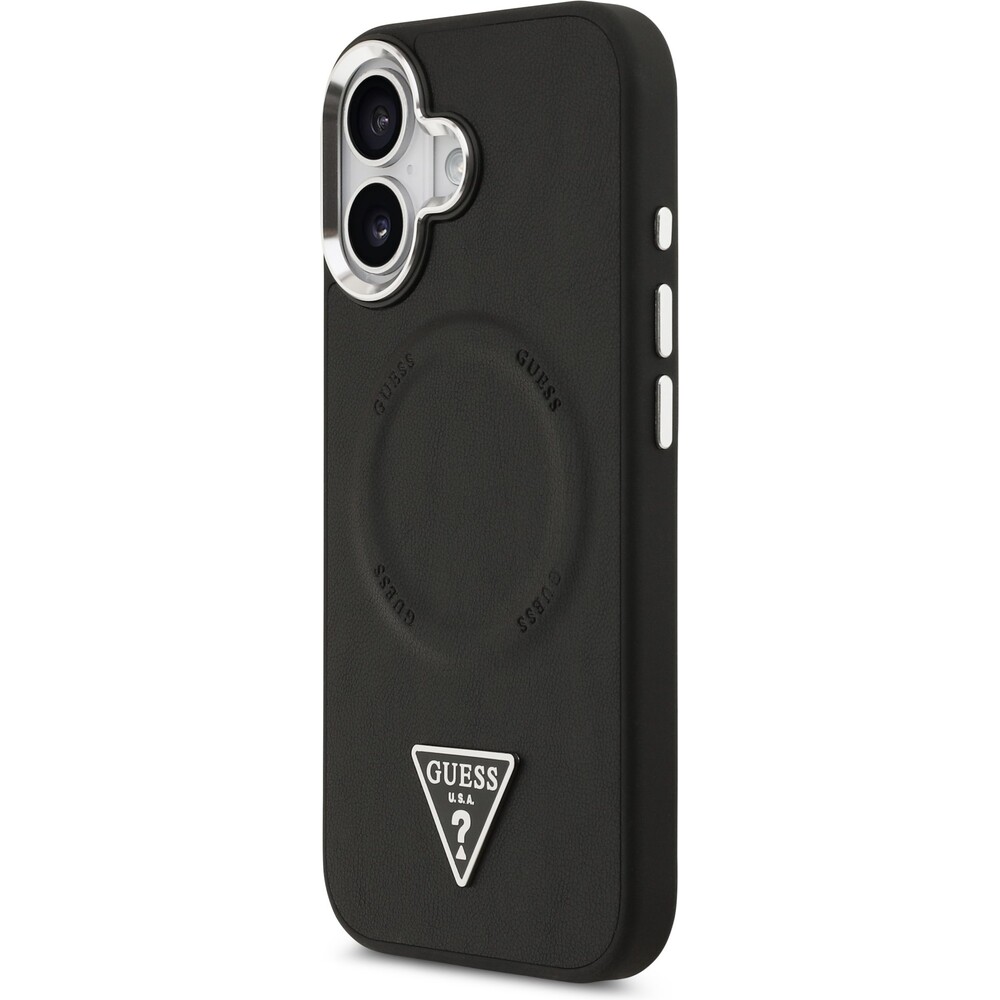Guess-PU-Leather-Triangle-Logo-MagSafe-kryt-iPhone-17-cerny