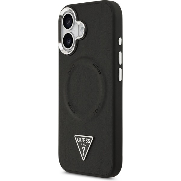 Guess-PU-Leather-Triangle-Logo-MagSafe-kryt-iPhone-17-cerny