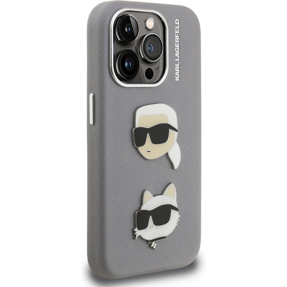 Karl-Lagerfeld-Grained-PU-K-CH-Heads-kryt-iPhone-15-Pro-Max-sedy