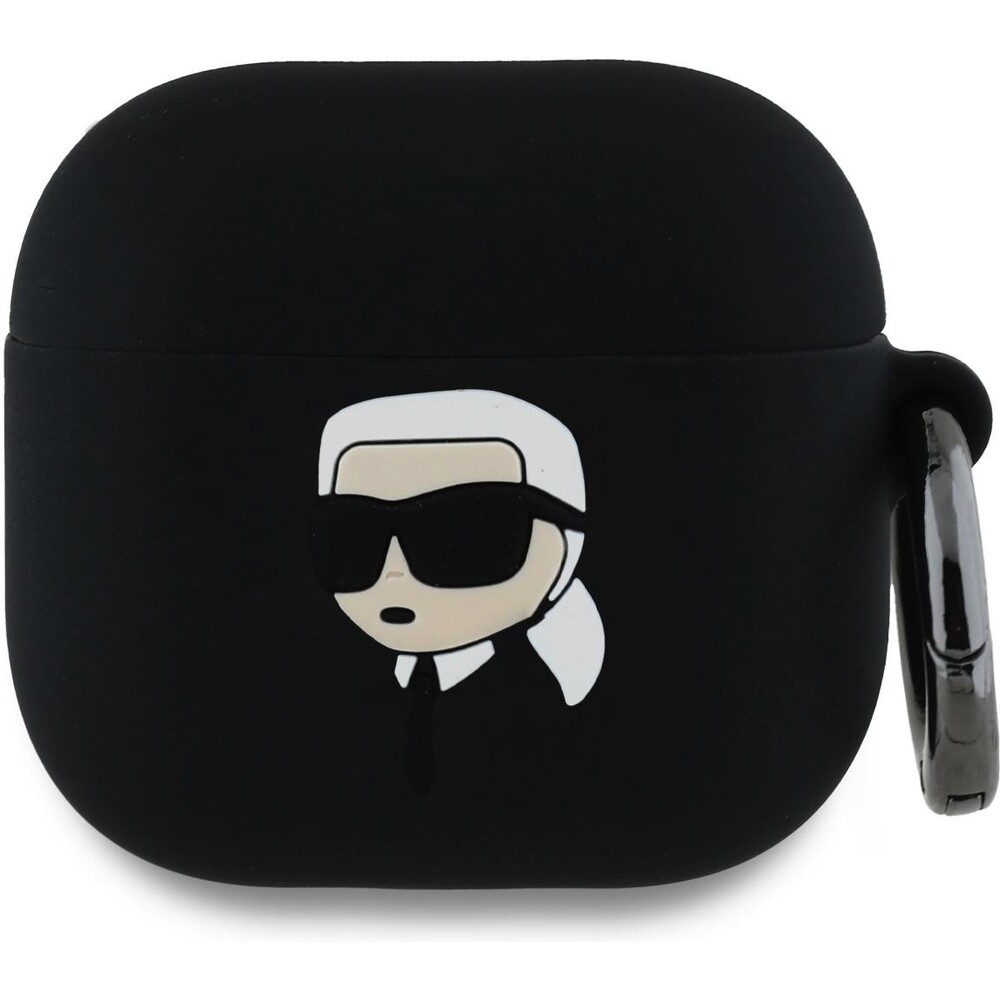 Karl-Lagerfeld-3D-Logo-NFT-Karl-Head-silikonove-pouzdro-AirPods-4-cerne