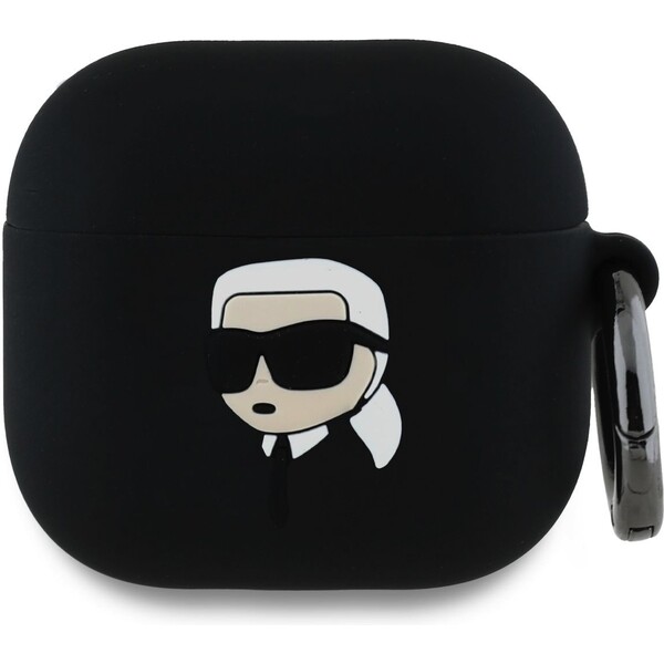 Karl-Lagerfeld-3D-Logo-NFT-Karl-Head-silikonove-pouzdro-AirPods-4-cerne