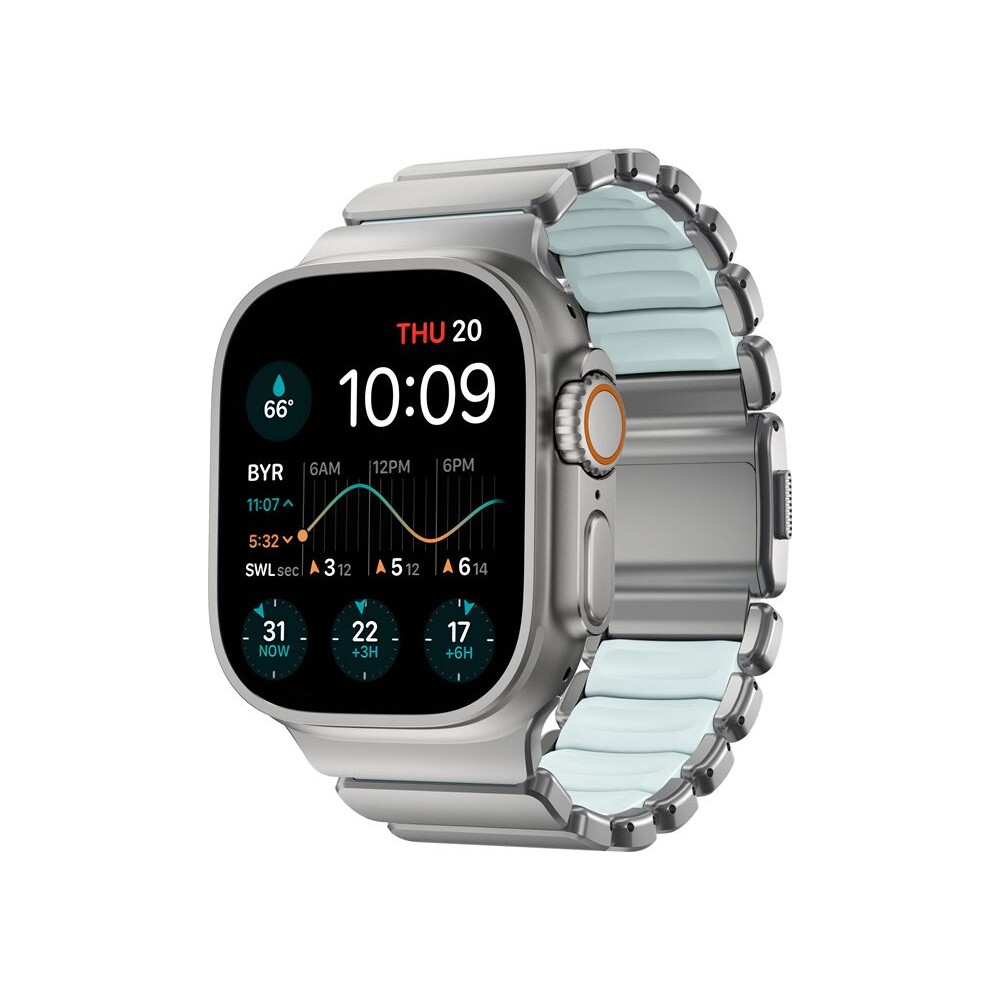 Nomad-Stratos-Band-FKM-reminek-Apple-Watch-45-46-49mm-Natural-Titanium-Icy-Blue