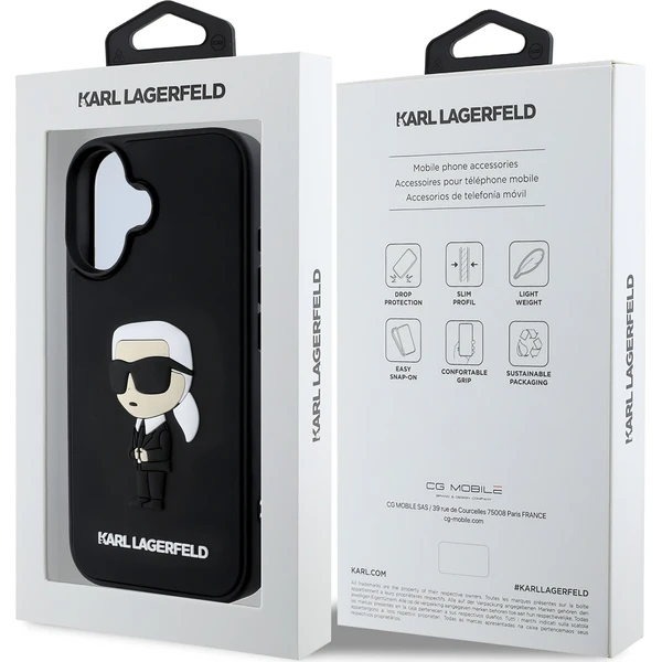 Karl-Lagerfeld-3D-Rubber-Ikonik-kryt-pro-iPhone-16-cerny