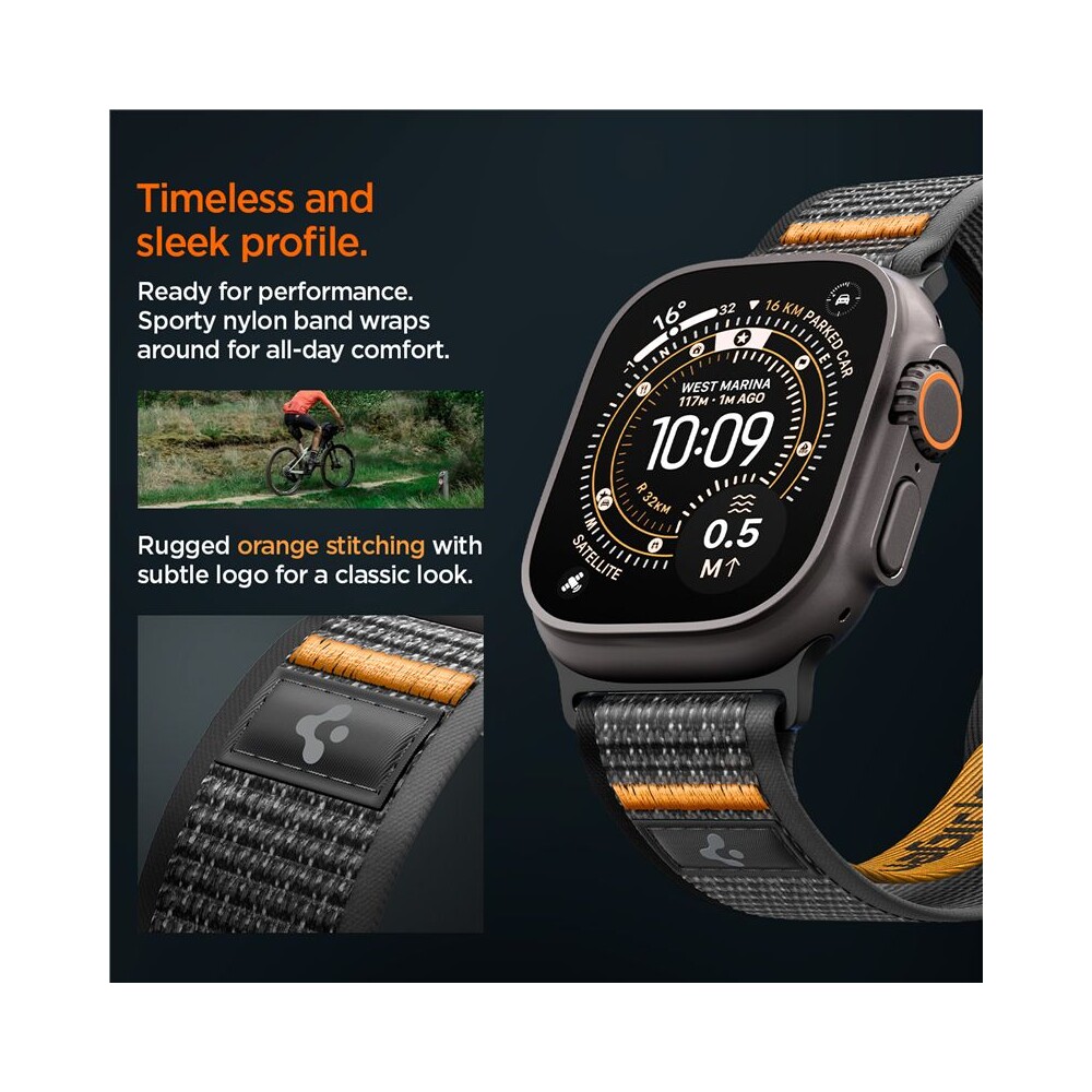 Spigen-Athlex-Air-2-Active-reminek-Apple-Watch-49-46-45-44mm-cerny-oranzovy