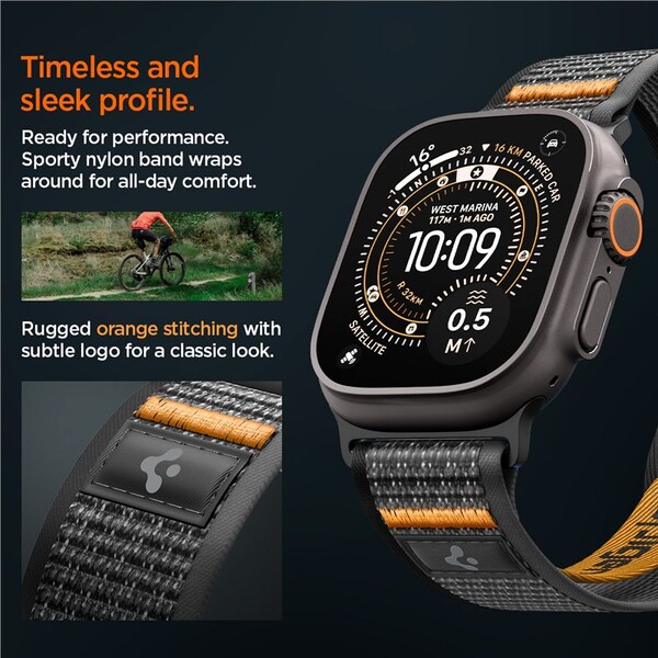 Spigen-Athlex-Air-2-Active-reminek-Apple-Watch-49-46-45-44mm-cerny-oranzovy