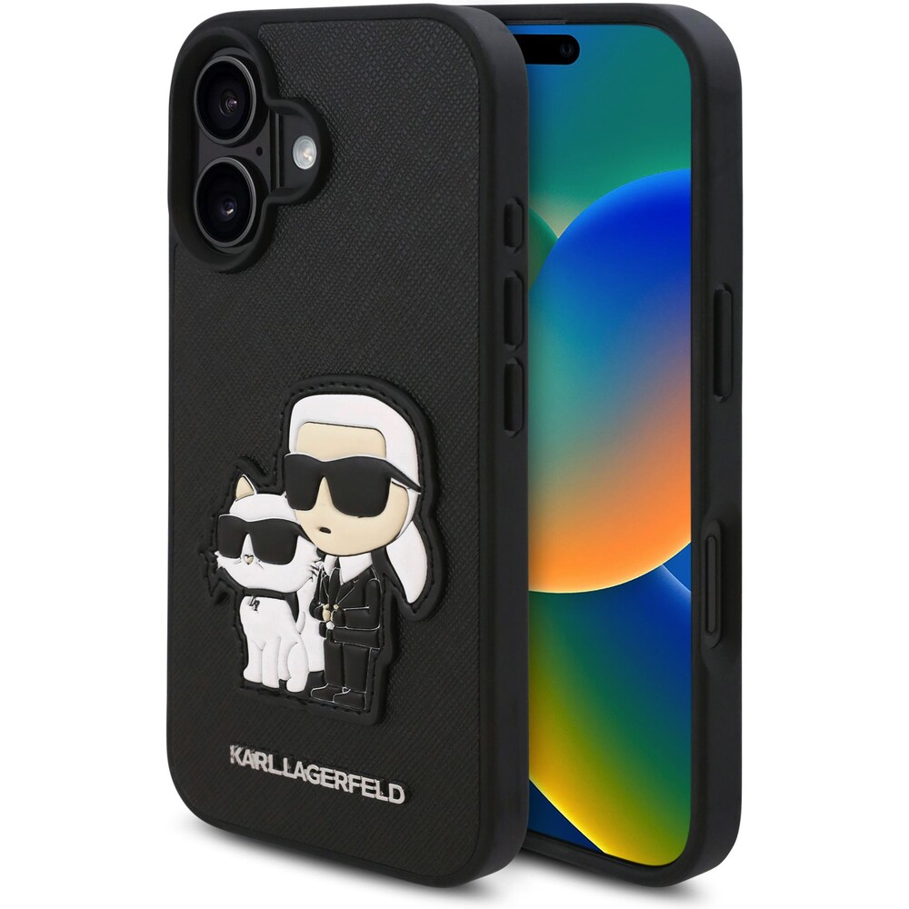 Karl-Lagerfeld-PU-Saffiano-Karl-and-Choupette-kryt-pro-iPhone-16-cerny