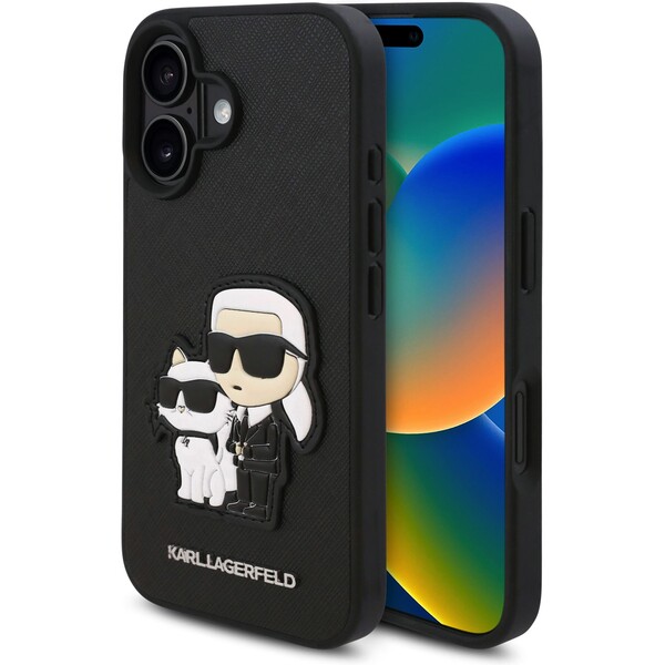 Karl-Lagerfeld-PU-Saffiano-Karl-and-Choupette-kryt-pro-iPhone-16-cerny