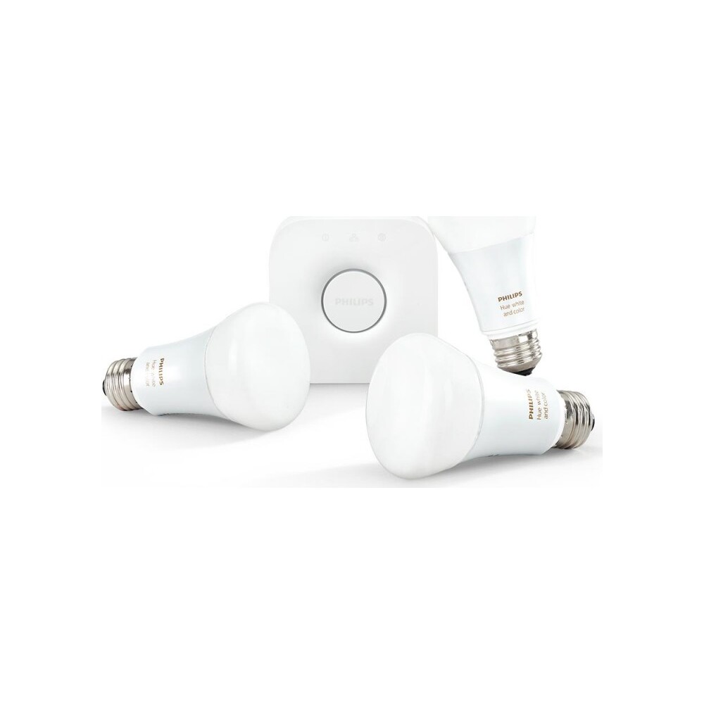 Philips-Hue-startovaci-sada-3ks-zarovek-E27-A60-10W-White-and-Color-ambiance-Hue-Bridge-bile