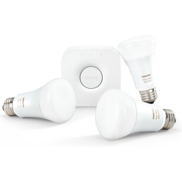 Philips-Hue-startovaci-sada-3ks-zarovek-E27-A60-10W-White-and-Color-ambiance-Hue-Bridge-bile