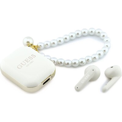 Guess Pearl Strap TWS bezdrátová sluchátka bílá