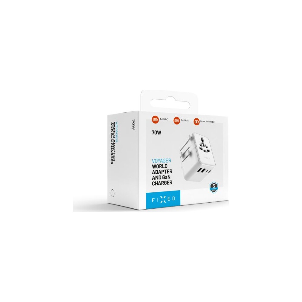 FIXED-Voyager-70W-cestovni-adapter-pro-EU-UK-USA-AUS-3xUSB-C-a-2xUSB-GaN-PD-bily