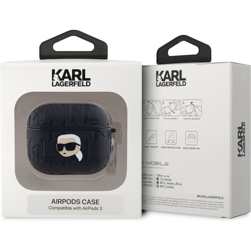 Karl-Lagerfeld-PU-Embossed-Karl-Head-pouzdro-AirPods-3-cerne