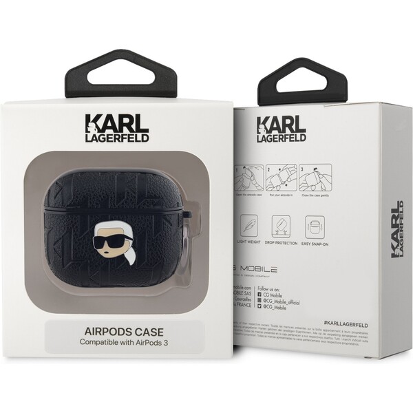Karl-Lagerfeld-PU-Embossed-Karl-Head-pouzdro-AirPods-3-cerne