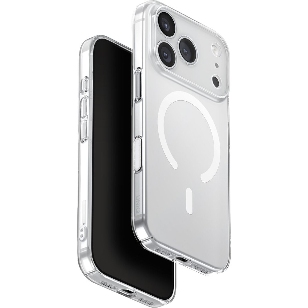 UNIQ-Airsuit-MagClick-MagSafe-kryt-iPhone-17-Pro-Glossy-Clear-White