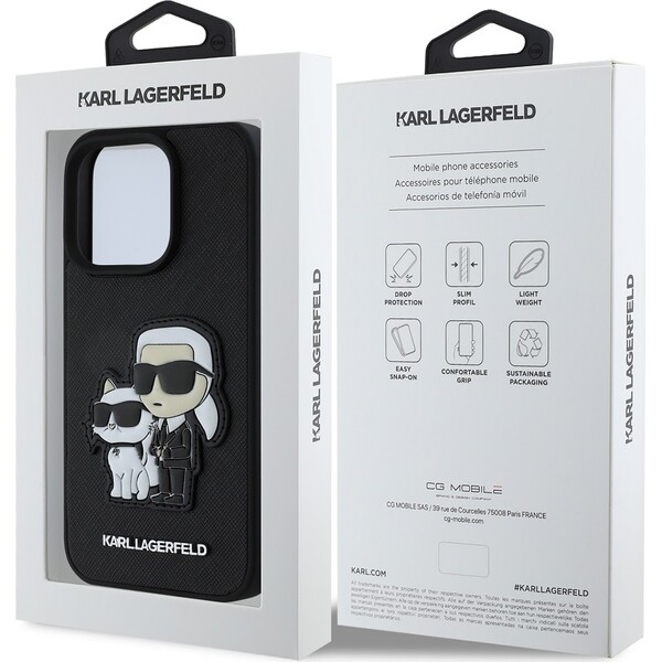Karl-Lagerfeld-PU-Saffiano-Karl-and-Choupette-kryt-iPhone-15-Pro-Max-cerny