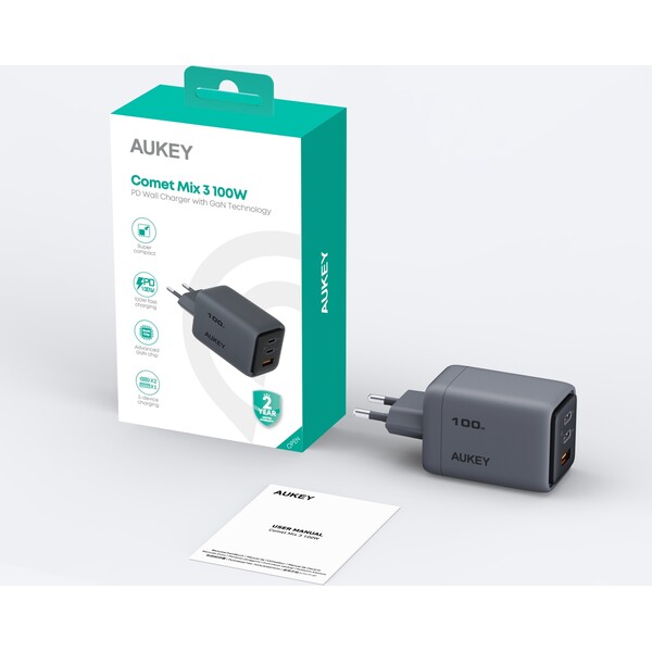 AUKEY-PA-C5-Comet-Mix-4-PD-GaN-nabijecka-100W-seda