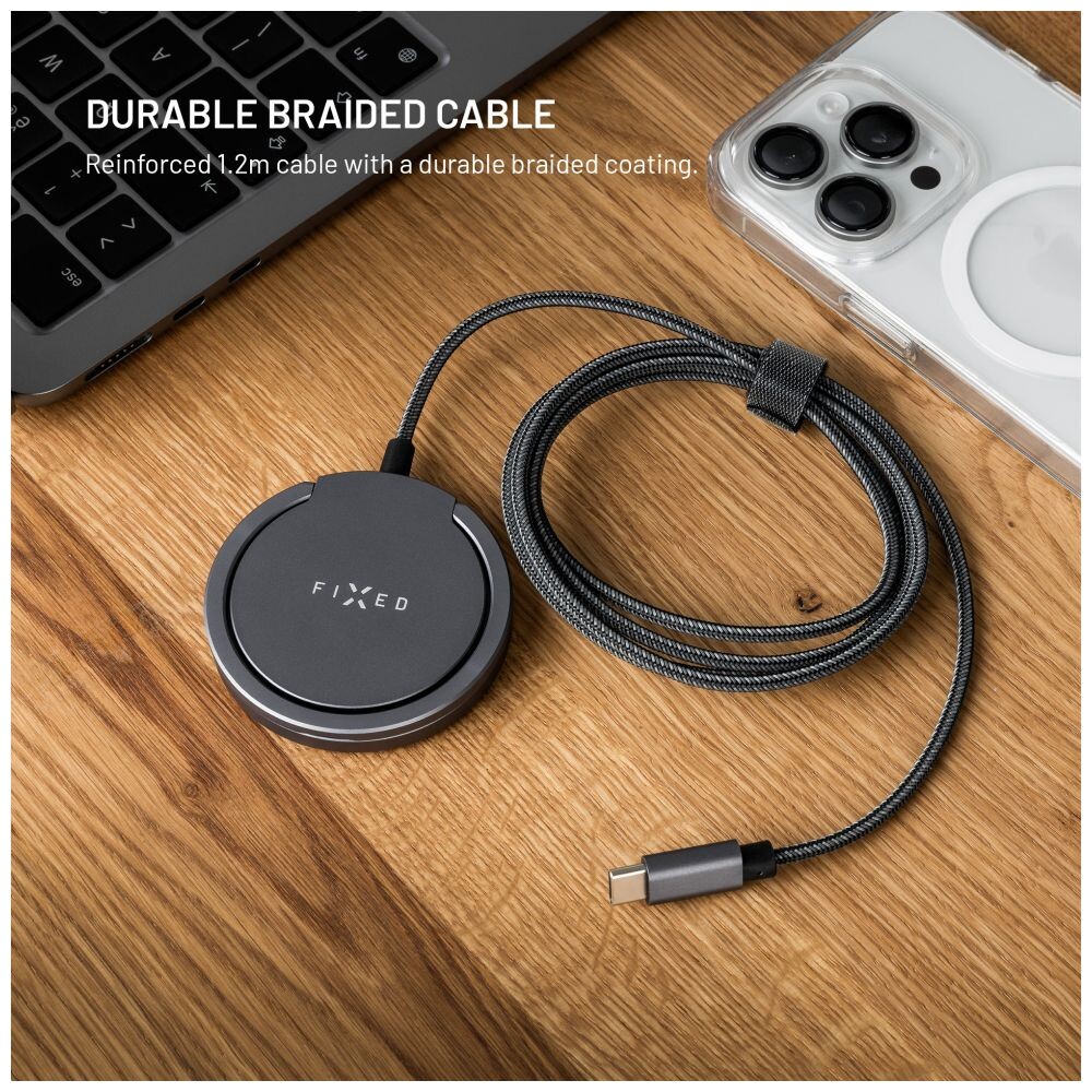 FIXED-MagPad-Pro-nabijecka-Qi2-MagSafe-se-stojankem-15W-seda