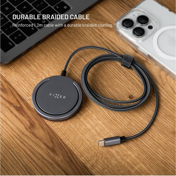 FIXED-MagPad-Pro-nabijecka-Qi2-MagSafe-se-stojankem-15W-seda