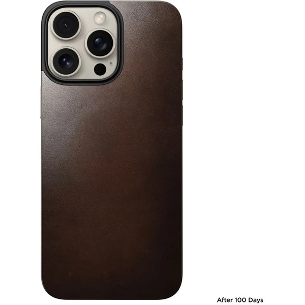 Nomad Magnetic Leather Back MagSafe kryt iPhone 16 Pro Max hnědý - Pouzdra - Obrázek 26bea11c185c40a6b9f214d7783abb87