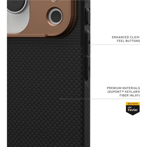 UAG-Fibr-Armr-MagSafe-kryt-iPhone-17-Pro-kevlar-cerny-bronzovy