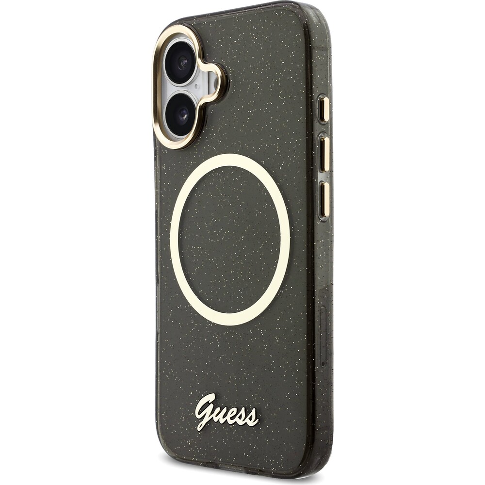 Guess-IML-Glitter-Script-Strap-MagSafe-kryt-iPhone-17-cerny