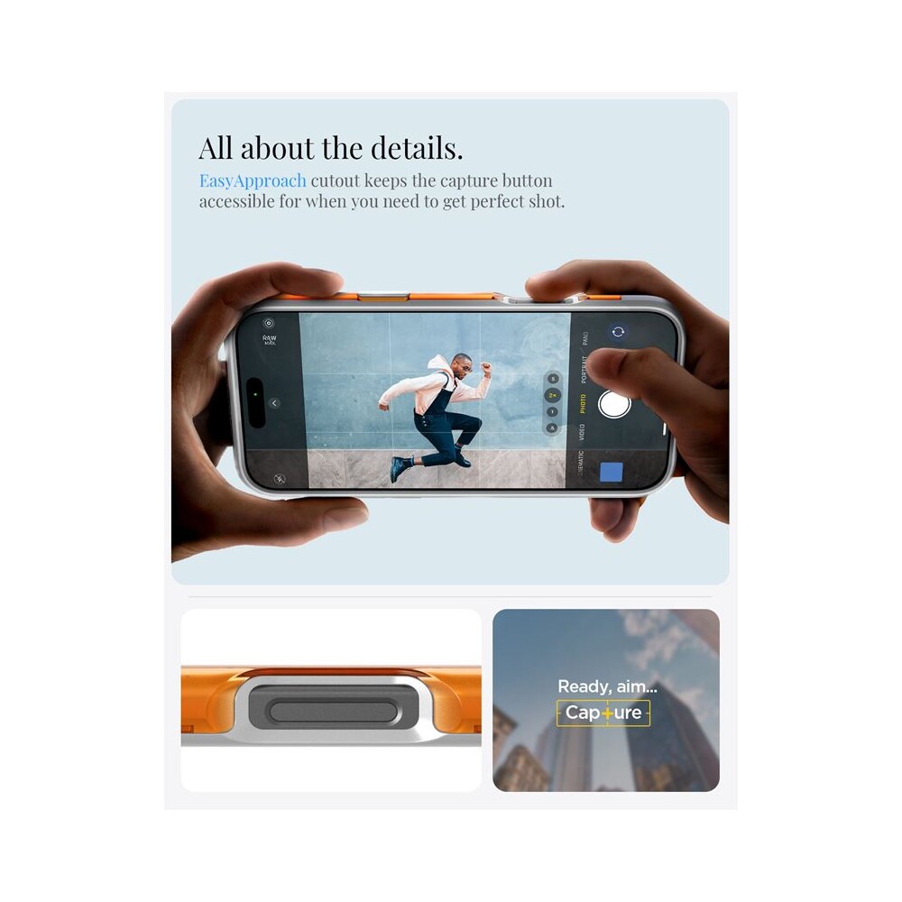Spigen-Classic-C1-MagSafe-kryt-iPhone-16-Pro-tangerine