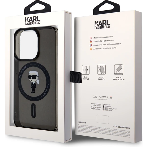 Karl Lagerfeld IML Ikonik MagSafe Kryt iPhone 15 Pro černý - Pouzdra - Obrázek 27X4000701