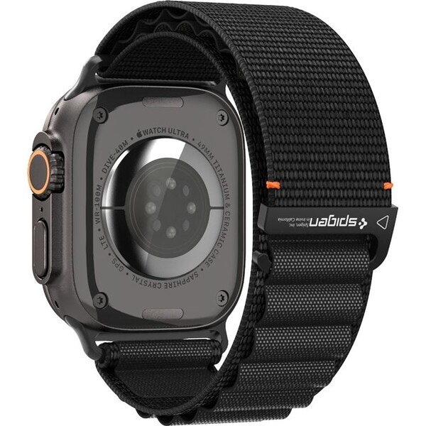 Spigen-Fabric-Band-hook-reminek-Apple-Watch-49-46-45-44mm-cerny