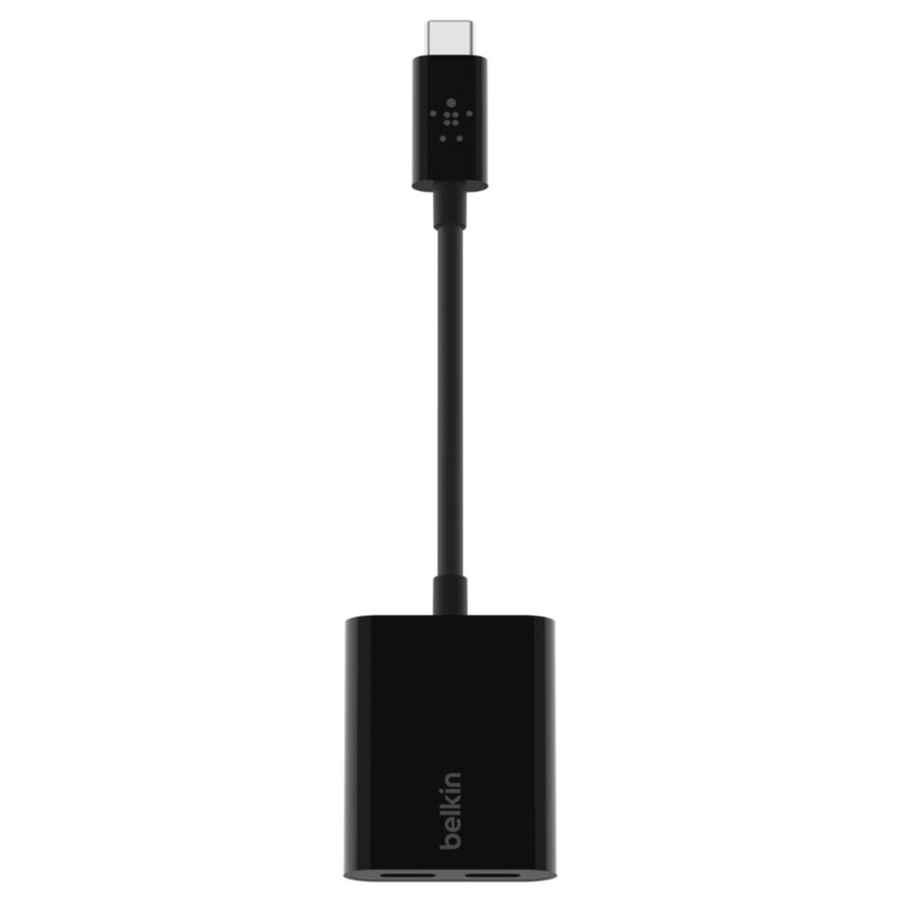 Belkin-CONNECT-USB-C-audio-napajeci-adapter-cerny