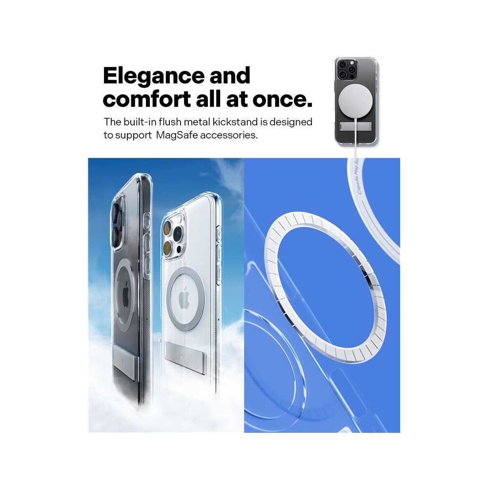 Spigen-Caseology-Capella-MagSafe-Kickstand-kryt-iPhone-16-Pro-clear-gray